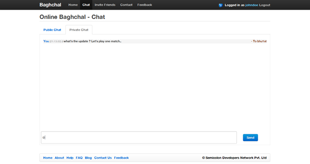 Online Baghchal  Chat - Private messages filter